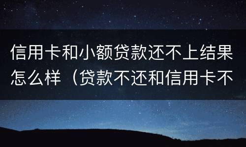 信用卡和小额贷款还不上结果怎么样（贷款不还和信用卡不还哪个严重）