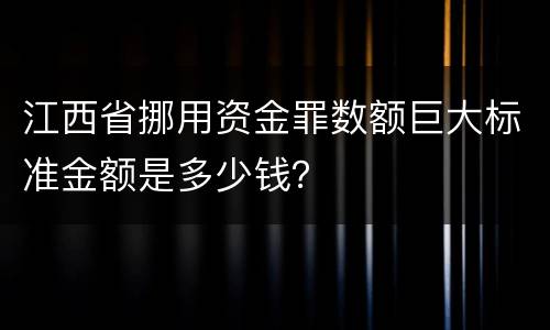江西省挪用资金罪数额巨大标准金额是多少钱？