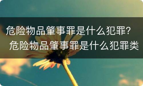 危险物品肇事罪是什么犯罪？ 危险物品肇事罪是什么犯罪类别