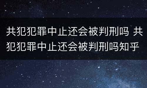 共犯犯罪中止还会被判刑吗 共犯犯罪中止还会被判刑吗知乎