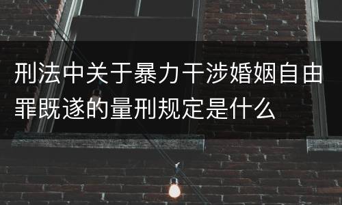 刑法中关于暴力干涉婚姻自由罪既遂的量刑规定是什么