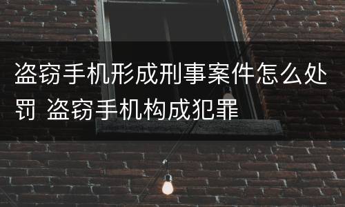 盗窃手机形成刑事案件怎么处罚 盗窃手机构成犯罪