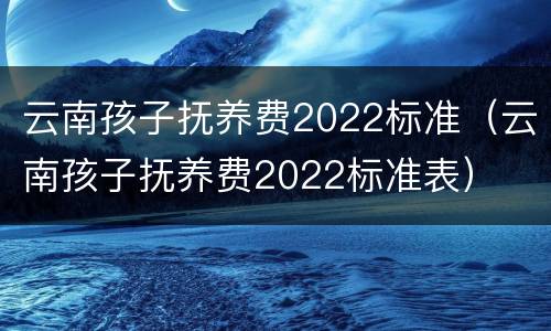 云南孩子抚养费2022标准（云南孩子抚养费2022标准表）
