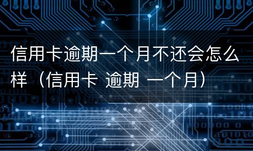 信用卡逾期一个月不还会怎么样（信用卡 逾期 一个月）
