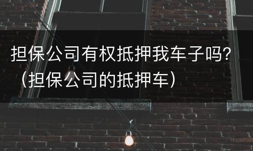 担保公司有权抵押我车子吗？（担保公司的抵押车）