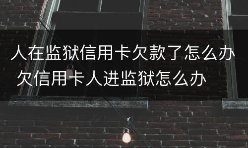 人在监狱信用卡欠款了怎么办 欠信用卡人进监狱怎么办