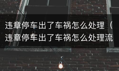 违章停车出了车祸怎么处理（违章停车出了车祸怎么处理流程）