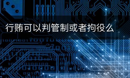 行贿可以判管制或者拘役么