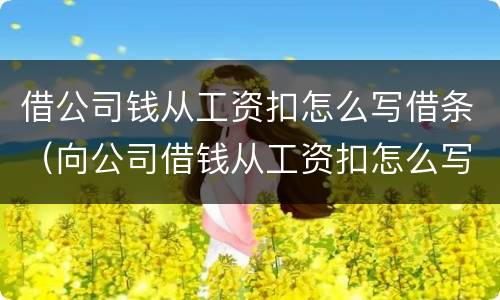 借公司钱从工资扣怎么写借条（向公司借钱从工资扣怎么写）
