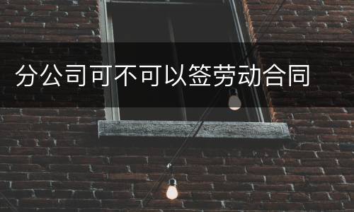 分公司可不可以签劳动合同