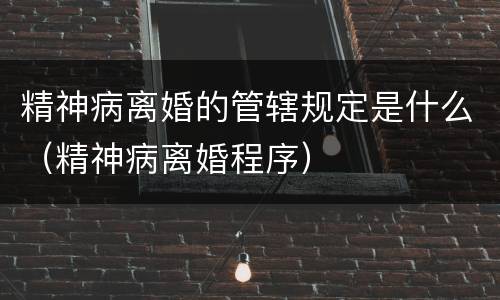 精神病离婚的管辖规定是什么（精神病离婚程序）