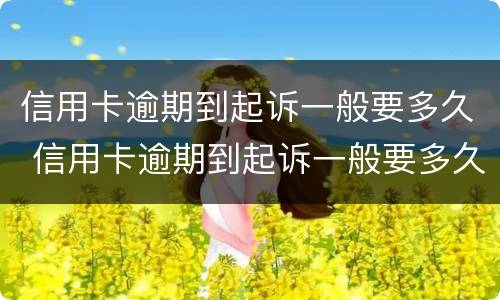 信用卡逾期到起诉一般要多久 信用卡逾期到起诉一般要多久时间
