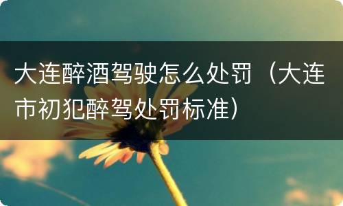 大连醉酒驾驶怎么处罚（大连市初犯醉驾处罚标准）