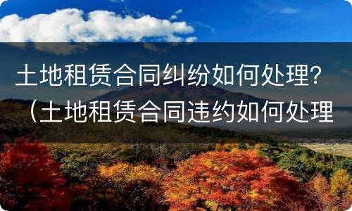 土地租赁合同纠纷如何处理？（土地租赁合同违约如何处理）