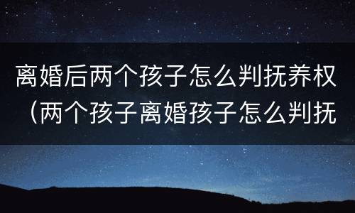 离婚后两个孩子怎么判抚养权（两个孩子离婚孩子怎么判抚养权）