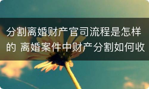 分割离婚财产官司流程是怎样的 离婚案件中财产分割如何收费