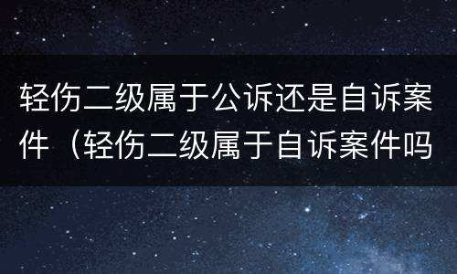 轻伤二级属于公诉还是自诉案件（轻伤二级属于自诉案件吗）