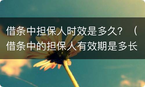 借条中担保人时效是多久？（借条中的担保人有效期是多长时间）
