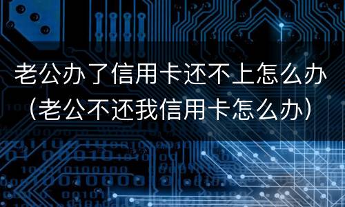 老公办了信用卡还不上怎么办（老公不还我信用卡怎么办）