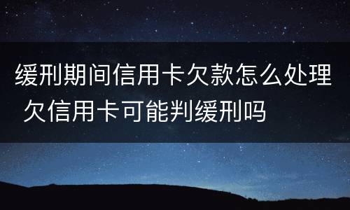 缓刑期间信用卡欠款怎么处理 欠信用卡可能判缓刑吗