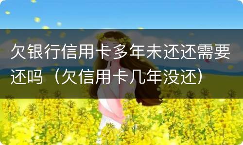 欠银行信用卡多年未还还需要还吗（欠信用卡几年没还）