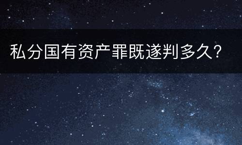 私分国有资产罪既遂判多久?