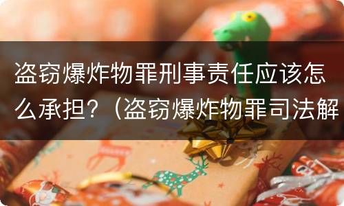 盗窃爆炸物罪刑事责任应该怎么承担?（盗窃爆炸物罪司法解释）
