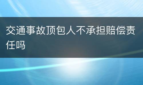 交通事故顶包人不承担赔偿责任吗