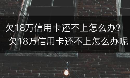 欠18万信用卡还不上怎么办？ 欠18万信用卡还不上怎么办呢