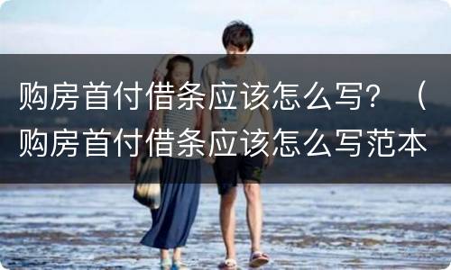 购房首付借条应该怎么写？（购房首付借条应该怎么写范本）