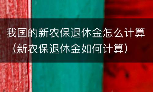 我国的新农保退休金怎么计算（新农保退休金如何计算）