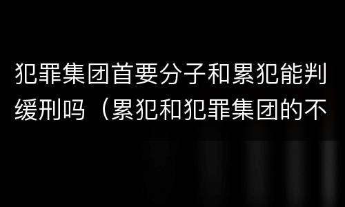 犯罪集团首要分子和累犯能判缓刑吗（累犯和犯罪集团的不适用缓刑）