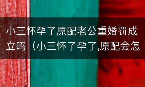 小三怀孕了原配老公重婚罚成立吗（小三怀了孕了,原配会怎么处理）