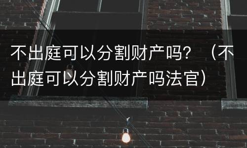 不出庭可以分割财产吗？（不出庭可以分割财产吗法官）