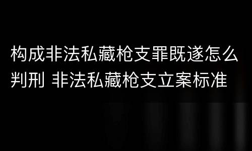 构成非法私藏枪支罪既遂怎么判刑 非法私藏枪支立案标准