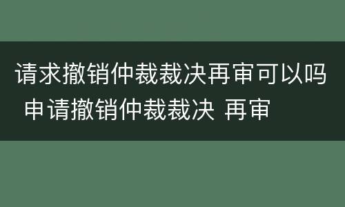 请求撤销仲裁裁决再审可以吗 申请撤销仲裁裁决 再审