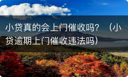 小贷真的会上门催收吗？（小贷逾期上门催收违法吗）