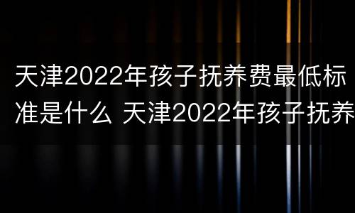 天津2022年孩子抚养费最低标准是什么 天津2022年孩子抚养费最低标准是什么呢