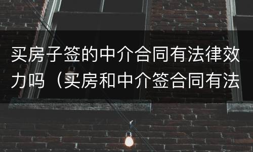 买房子签的中介合同有法律效力吗（买房和中介签合同有法律效力吗）