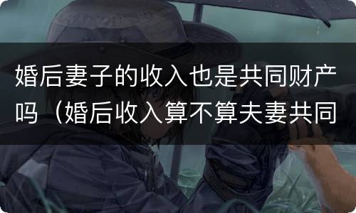 婚后妻子的收入也是共同财产吗（婚后收入算不算夫妻共同财产）