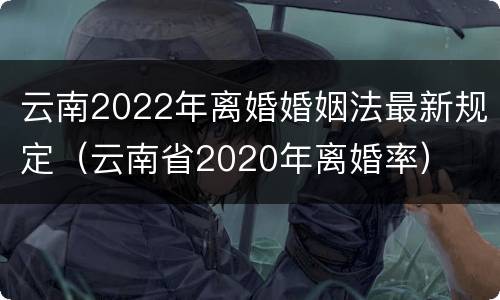 云南2022年离婚婚姻法最新规定（云南省2020年离婚率）