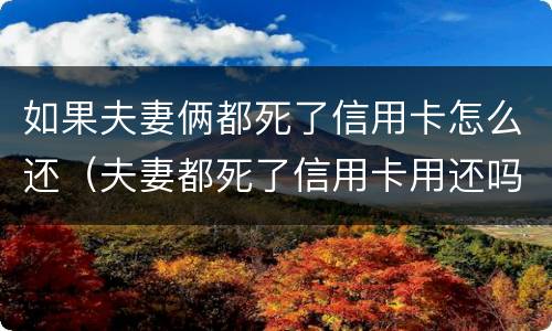 如果夫妻俩都死了信用卡怎么还（夫妻都死了信用卡用还吗）