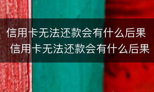 信用卡无法还款会有什么后果 信用卡无法还款会有什么后果呢