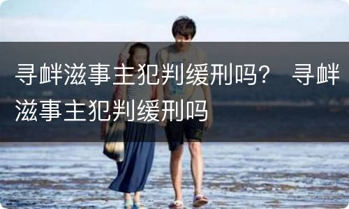 寻衅滋事主犯判缓刑吗？ 寻衅滋事主犯判缓刑吗