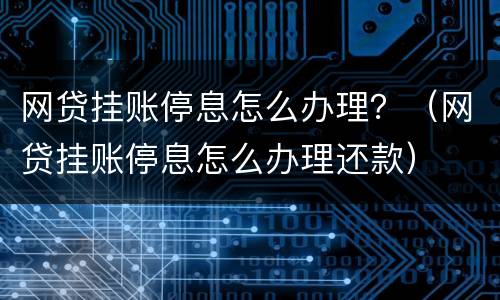 网贷挂账停息怎么办理？（网贷挂账停息怎么办理还款）