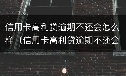 信用卡高利贷逾期不还会怎么样（信用卡高利贷逾期不还会怎么样处理）