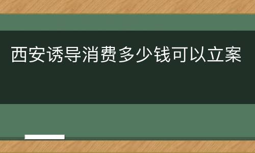 西安诱导消费多少钱可以立案