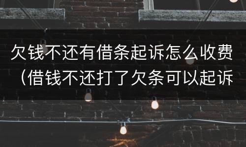 欠钱不还有借条起诉怎么收费（借钱不还打了欠条可以起诉么）