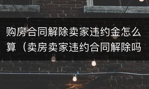 购房合同解除卖家违约金怎么算（卖房卖家违约合同解除吗）