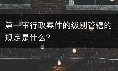 第一审行政案件的级别管辖的规定是什么？